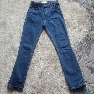 Abercrombie & Fitch Women's Dark Blue Straight Leg Jeans